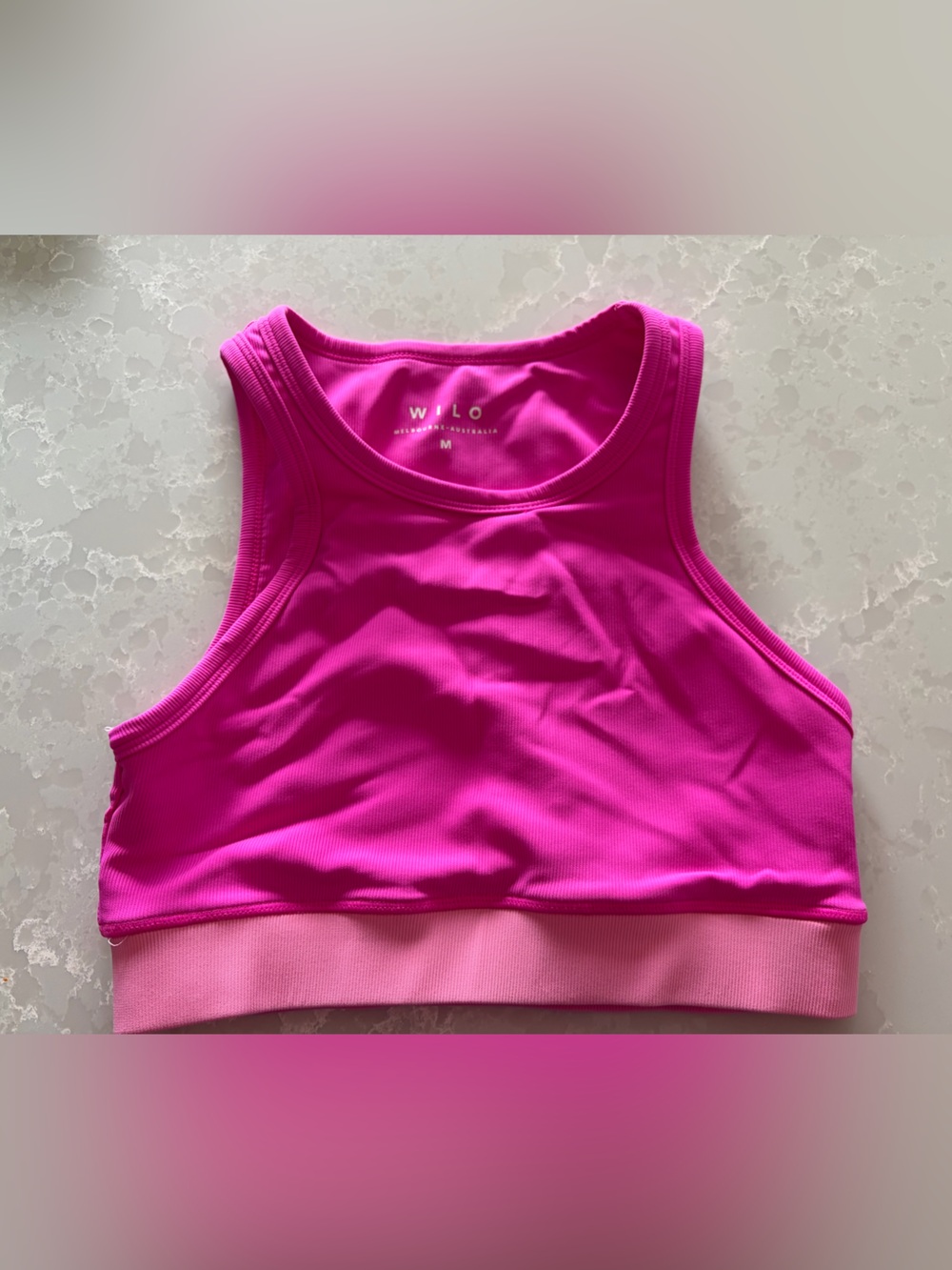 Wilo Bright Pink Racerback Sports Bra Tank
